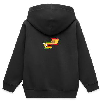 Simbabwe Spanien Flagge Spanier Simbabwer - Kinder Premium Organic Zip Hoodie - Schwarz - Hinten - AI Model Kid Male (0cm)