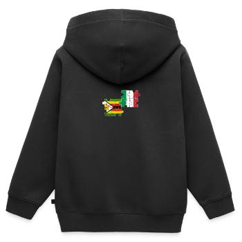 Simbabwe Italien Vintage Flagge Simbabwer - Kinder Premium Organic Zip Hoodie - Schwarz - Hinten - AI Model Kid Male (0cm)