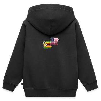 Zimbabwe USA Flagge Amerikaner Simbabwer - Kinder Premium Organic Zip Hoodie - Schwarz - Hinten - AI Model Kid Male (0cm)