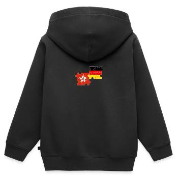 Hongkong Deutschland Flagge Deutsch Hongkonger - Kinder Premium Organic Zip Hoodie - Schwarz - Hinten - AI Model Kid Male (0cm)