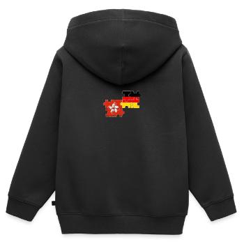 Hongkong Deutschland Vintage Flagge Hongkonger - Kinder Premium Organic Zip Hoodie - Schwarz - Hinten - AI Model Kid Male (0cm)