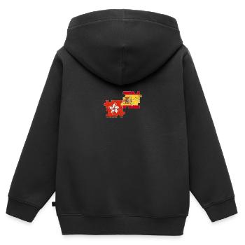 Hongkong Spanien Vintage Flagge Hongkonger - Kinder Premium Organic Zip Hoodie - Schwarz - Hinten - AI Model Kid Male (0cm)