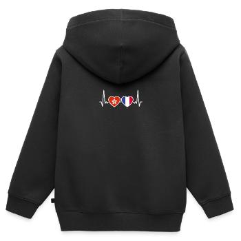 Hongkong Frankreich Herzschlag Flagge Hongkonger - Kinder Premium Organic Zip Hoodie - Schwarz - Hinten - AI Model Kid Male (0cm)