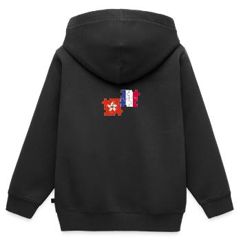 Hongkong Frankreich Flagge Franzose Hongkonger - Kinder Premium Organic Zip Hoodie - Schwarz - Hinten - AI Model Kid Male (0cm)