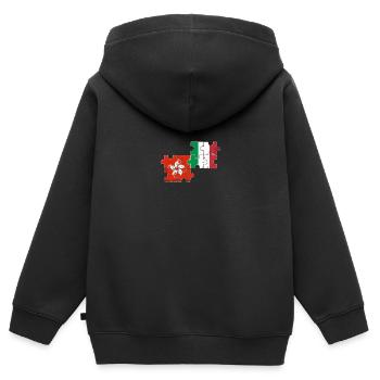 Hongkong Italien Vintage Flagge Hongkonger - Kinder Premium Organic Zip Hoodie - Schwarz - Hinten - AI Model Kid Male (0cm)