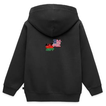 Malawi USA Vintage drapeau américain Malawi - Sweat Premium à capuche zippé enfant bio - noir - Dos - AI Model Kid Male (0cm)