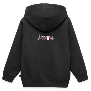 Malediven Frankreich Herzschlag Flagge Malediver - Kinder Premium Organic Zip Hoodie - Schwarz - Hinten - AI Model Kid Male (0cm)