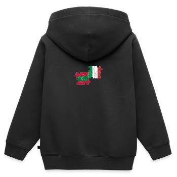 Malediven Italien Vintage Flagge Malediver - Kinder Premium Organic Zip Hoodie - Schwarz - Hinten - AI Model Kid Male (0cm)