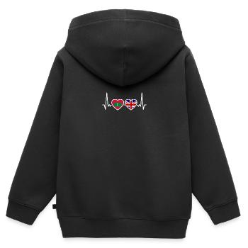Malediven UK Herzschlag Flagge Britisch Malediver - Kinder Premium Organic Zip Hoodie - Schwarz - Hinten - AI Model Kid Male (0cm)