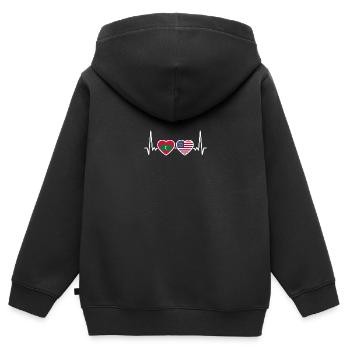 Malediven USA Herzschlag Flagge Malediver - Kinder Premium Organic Zip Hoodie - Schwarz - Hinten - AI Model Kid Male (0cm)