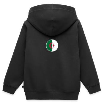 Algerien Algerische Flagge Algerier - Kinder Premium Organic Zip Hoodie - Schwarz - Hinten - AI Model Kid Male (0cm)