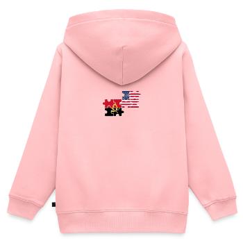 Angola USA Drapeau Américain Angola - Sweat Premium à capuche zippé enfant bio - rose - Dos - AI Model Kid Female (0cm)