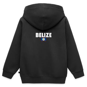 Belize Belizische Flagge Belizer - Kinder Premium Organic Zip Hoodie - Schwarz - Hinten - AI Model Kid Male (0cm)