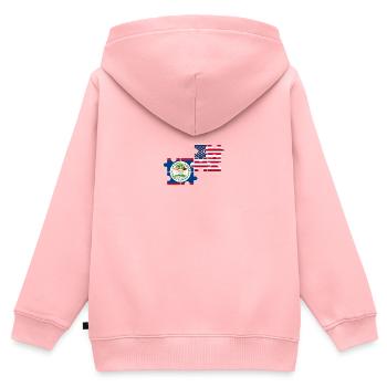 Belize USA American Belizean Flag - Kids Premium Organic Zip-up Hoodie - rose - Back - AI Model Kid Female (0cm)
