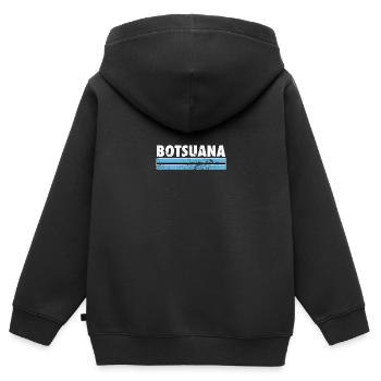 Botswana Vintage Botswana Botswana Drapeau du Botswana - Sweat Premium à capuche zippé enfant bio - noir - Dos - AI Model Kid Male (0cm)