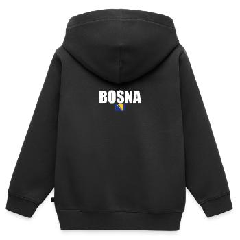 Bosna Bosnien Bosnische Flagge Bosnier - Kinder Premium Organic Zip Hoodie - Schwarz - Hinten - AI Model Kid Male (0cm)