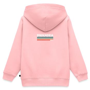 Swansea Wales Walisische Waliser - Kinder Premium Organic Zip Hoodie - Rosa - Hinten - AI Model Kid Female (0cm)