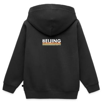 Pékin Chine Vintage Chinesische Chinois - Sweat Premium à capuche zippé enfant bio - noir - Dos - AI Model Kid Male (0cm)