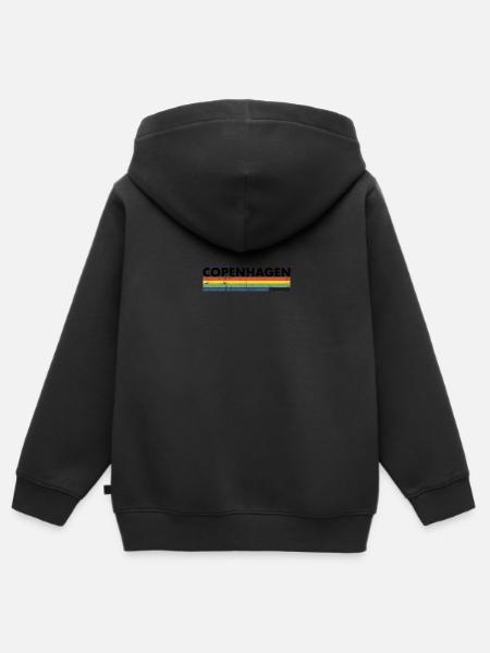 Copenhague Danemark Danemark Vintage Danois - Sweat Premium à capuche zippé enfant bio - noir