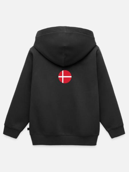Dänemark Dänische Flagge Stolzer Däne - Premium børne zip-hættetrøje økologisk - sort