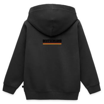 Deutschland Deutsche Flagge Deutscher - Kinder Premium Organic Zip Hoodie - Schwarz - Hinten - AI Model Kid Male (0cm)