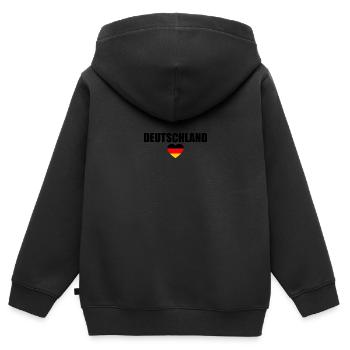 Deutschland Deutsche Flagge Deutscher - Kinder Premium Organic Zip Hoodie - Schwarz - Hinten - AI Model Kid Male (0cm)