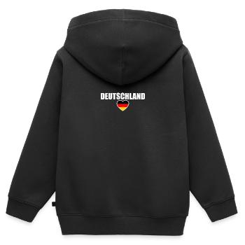 Deutschland Deutsche Flagge Deutscher - Kinder Premium Organic Zip Hoodie - Schwarz - Hinten - AI Model Kid Male (0cm)