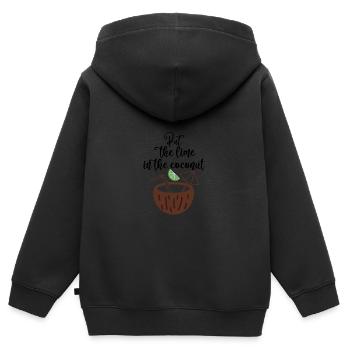 put the lime in the coconut - Sweat Premium à capuche zippé enfant bio - noir - Dos - AI Model Kid Male (0cm)