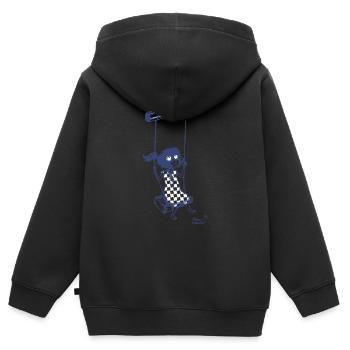 crayon & liberté - Sweat Premium à capuche zippé enfant bio - noir - Dos - AI Model Kid Male (0cm)
