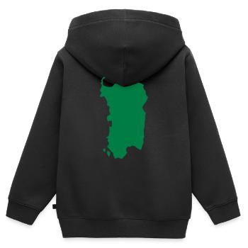 Sardaigne - Sweat Premium à capuche zippé enfant bio - noir - Dos - AI Model Kid Male (0cm)