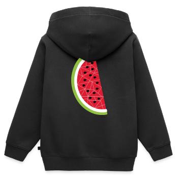 melone - Kinder Premium Organic Zip Hoodie - Schwarz - Hinten - AI Model Kid Male (0cm)