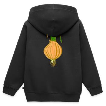 oignon - Sweat Premium à capuche zippé enfant bio - noir - Dos - AI Model Kid Male (0cm)