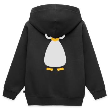 Nette Vektor Penguin - Kinder Premium Organic Zip Hoodie - Schwarz - Hinten - AI Model Kid Male (0cm)