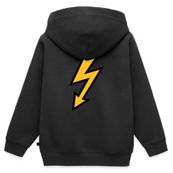 Blitz - Kinder Premium Organic Zip Hoodie - Schwarz - Hinten - AI Model Kid Male (0cm)