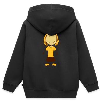 nettes kleines glueckliches Maedchen - Kinder Premium Organic Zip Hoodie - Schwarz - Hinten - AI Model Kid Male (0cm)