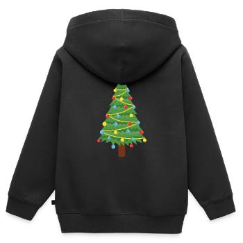 Weihnachtsbaum - Kinder Premium Organic Zip Hoodie - Schwarz - Hinten - AI Model Kid Male (0cm)