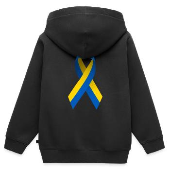 Loop Ukraine - Kids Premium Organic Zip-up Hoodie - black - Back - AI Model Kid Male (0cm)