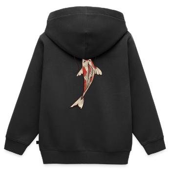 Koi - Kinder Premium Organic Zip Hoodie - Schwarz - Hinten - AI Model Kid Male (0cm)