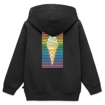 Eis - Kinder Premium Organic Zip Hoodie - Schwarz - Hinten - AI Model Kid Male (0cm)