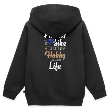 Motorrad Bikerin Zweirad Sohn - Kinder Premium Organic Zip Hoodie - Schwarz - Hinten - AI Model Kid Male (0cm)
