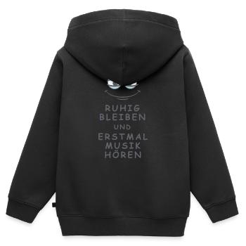 Musik hören - Kinder Premium Organic Zip Hoodie - Schwarz - Hinten - AI Model Kid Male (0cm)