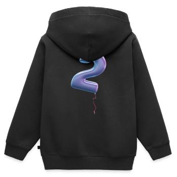 Zahl 2 als Ballon: Geburtstag, Jahrestag, Sieger - Kinder Premium Organic Zip Hoodie - Schwarz - Hinten - AI Model Kid Male (0cm)