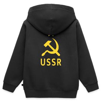 Union soviétique Union soviétique armoiries socialistes russes - Sweat Premium à capuche zippé enfant bio - noir - Dos - AI Model Kid Male (0cm)
