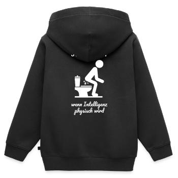 Klo GPT Klosett Geschenk - Kinder Premium Organic Zip Hoodie - Schwarz - Hinten - AI Model Kid Male (0cm)