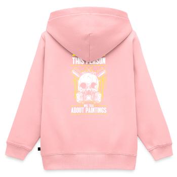 Travail de vernisseur de bombe aérosol de peintre - Sweat Premium à capuche zippé enfant bio - rose - Dos - AI Model Kid Female (0cm)
