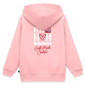 Moderator Ansager Programmsprecher Show - Kinder Premium Organic Zip Hoodie - Rosa - Hinten - AI Model Kid Female (0cm)