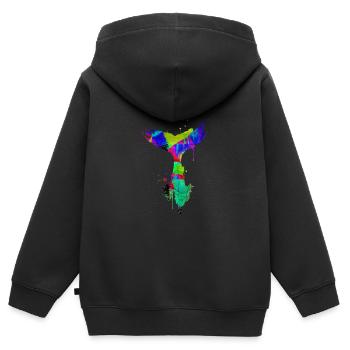 Walflosse, Flosse,wal, Walfisch, Graffiti - Kinder Premium Organic Zip Hoodie - Schwarz - Hinten - AI Model Kid Male (0cm)