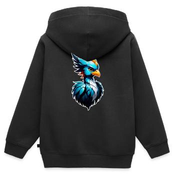 Phönix - Phönix - Feuervogel - Kinder Premium Organic Zip Hoodie - Schwarz - Hinten - AI Model Kid Male (0cm)