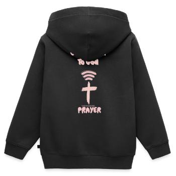 Connexion à Dieu, Dieu priant - Sweat Premium à capuche zippé enfant bio - noir - Dos - AI Model Kid Male (0cm)