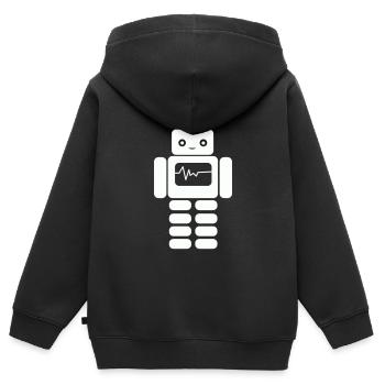 roboter - Kinder Premium Organic Zip Hoodie - Schwarz - Hinten - AI Model Kid Male (0cm)